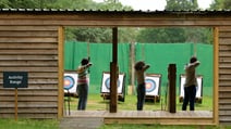 Some guests practising archery at the Activities Range at Heythrop Park