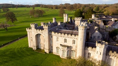 Aerial view of Bodelwyden Castle main building