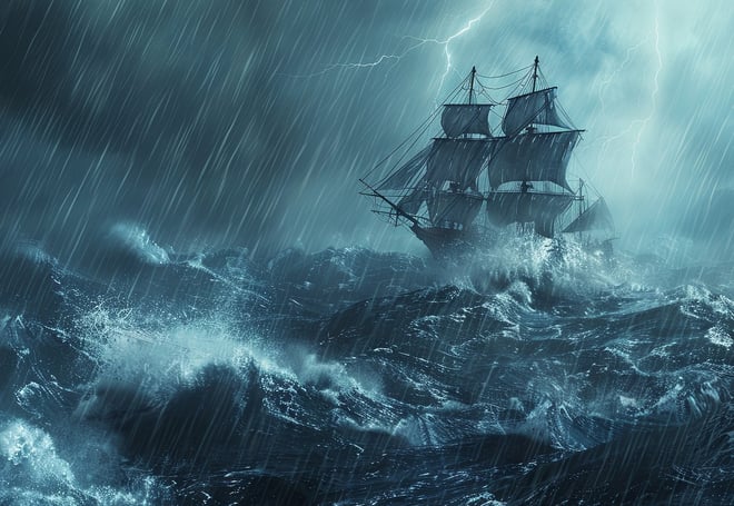 A ship in a storm