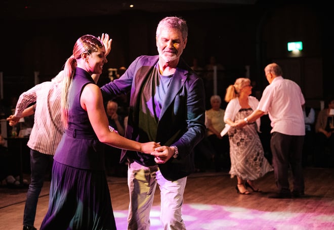 Guests learn to dance with help from Strictly professionals