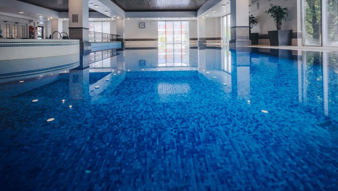 The indoor pool at The Runnymede on Thames Hotel and Spa