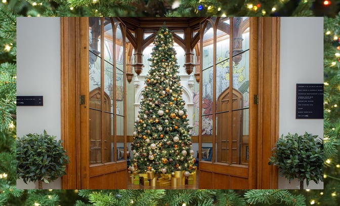 Christmas tree at Studley Castle