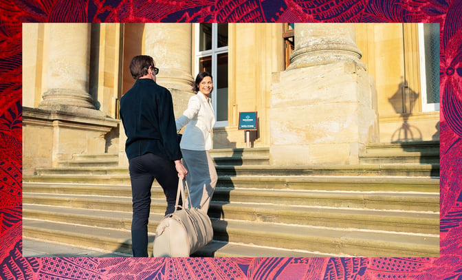 Couple entering Heythrop Park