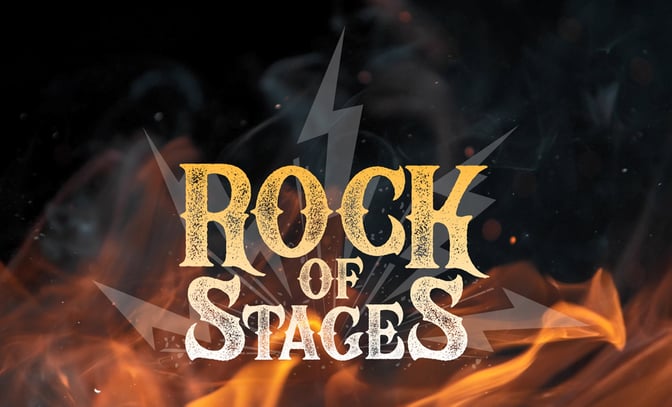 Rock of Stages logo, a Warner Theatre Company production