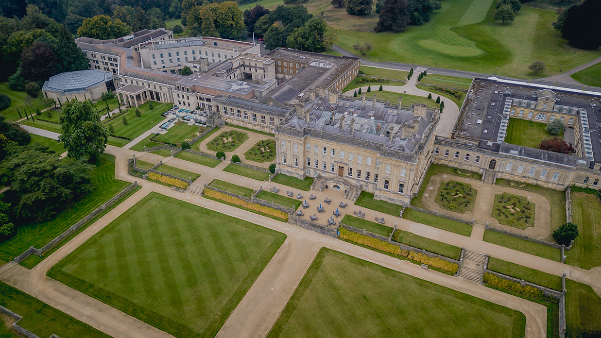 Aerial view of Heythrop Park Hotel