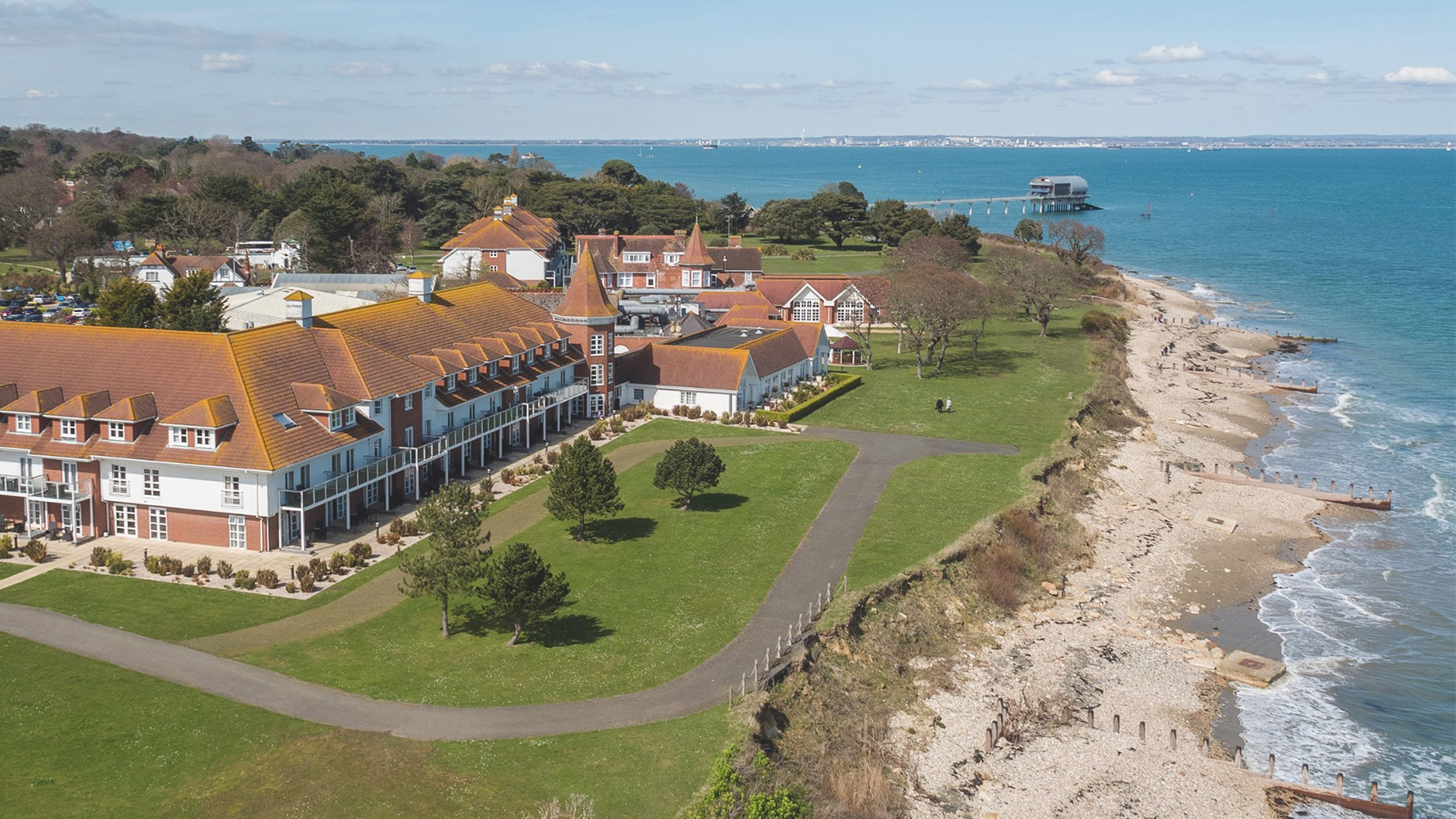 Bembridge Coast, a Warner Hotel, from an aerial view with a view of the coastline