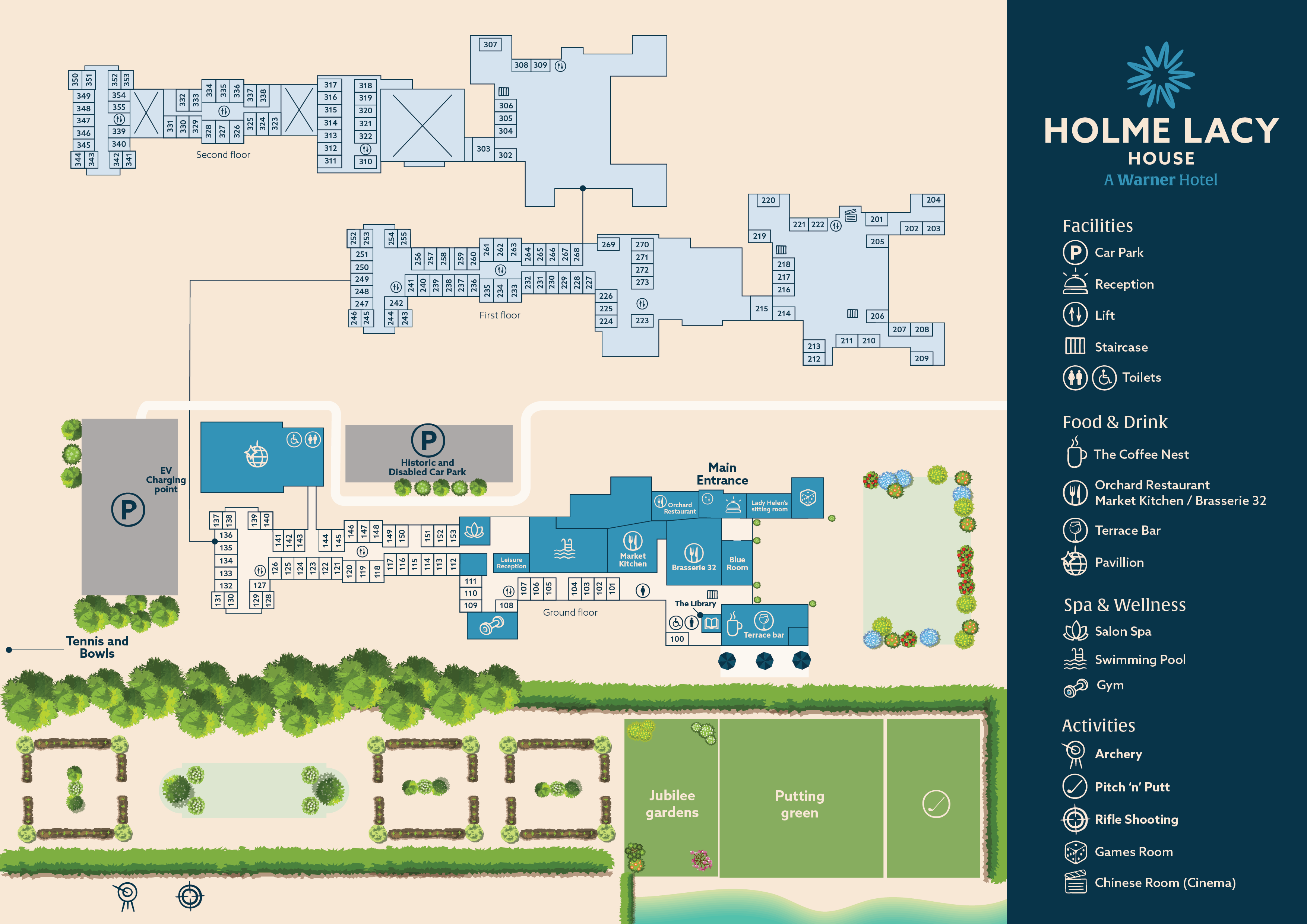 Holme Lacy House Hotel map